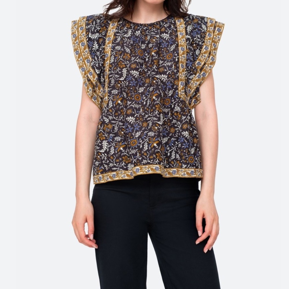 SEA NYC Walker Flutter Sleeve top SZ 2